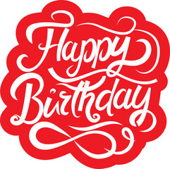 calligraphy,  Handwritten  brush lettering of Happy Birthday