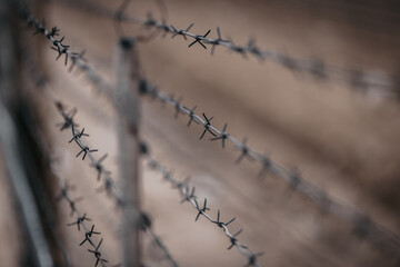 a special border covered with barbed wire