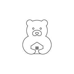 bear cute flat icon logo design vector