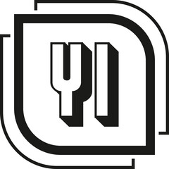 YI letter logo design on white background. YI logo. YI creative initials letter Monogram logo icon concept. YI letter design