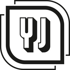 YJ letter logo design on white background. YJ logo. YJ creative initials letter Monogram logo icon concept. YJ letter design