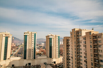 Fototapeta na wymiar developing cities infrastructure in Central Asia Tajikistan