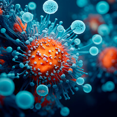 Microscope virus or bacteria close up.