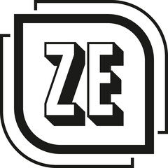 ZE letter logo design on white background. ZE logo. ZE creative initials letter Monogram logo icon concept. ZE letter design