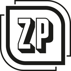 ZP letter logo design on white background. ZP logo. ZP creative initials letter Monogram logo icon concept. ZP letter design
