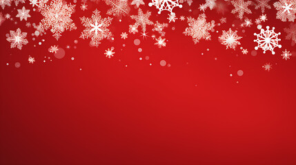 Naklejka na ściany i meble red Christmas background with snowflakes, generative Ai