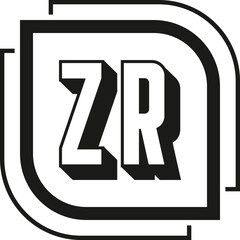 ZR letter logo design on white background. ZR logo. ZR creative initials letter Monogram logo icon concept. ZR letter design