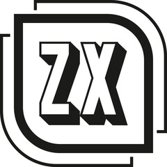 ZX letter logo design on white background. ZX logo. ZX creative initials letter Monogram logo icon concept. ZX letter design