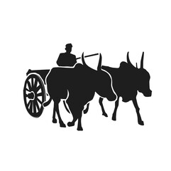 Bullock Cart  silhouette