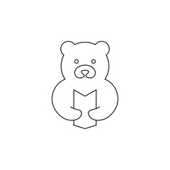 cute bear mascot cartoon flat icon logo design vector