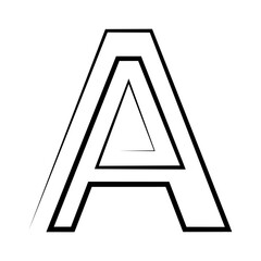A logo studio, letter a one line icon logotype font