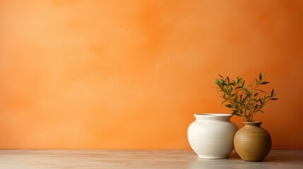 Obraz na płótnie Canvas clean minimal orange background illustration modern abstract, sleek aesthetic, fresh contemporary clean minimal orange background