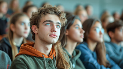 大学で講義を聴く学生