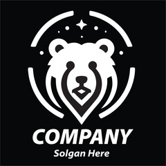 bear head , Bear head minimalist professional logo