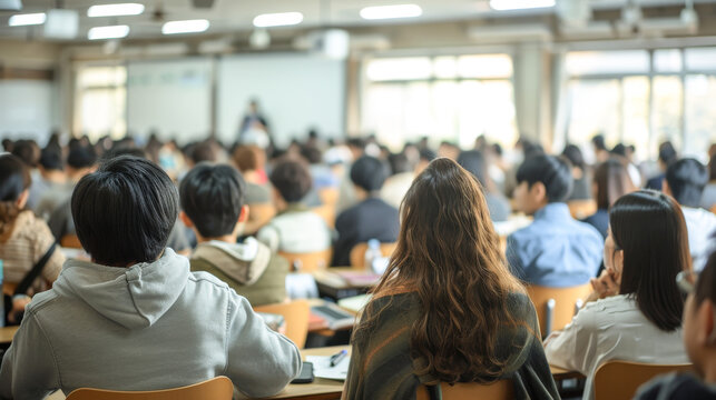 大学で講義を聴く学生