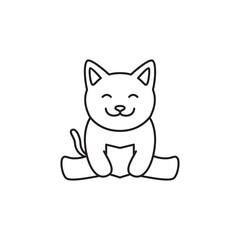 cute dog mascot cartoon flat icon logo design vector
