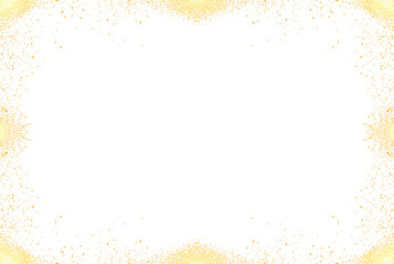 luxury gold glitter sparkle light powder confetti frame round border