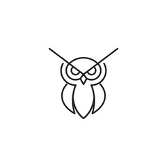 simple owl icon logo design vector