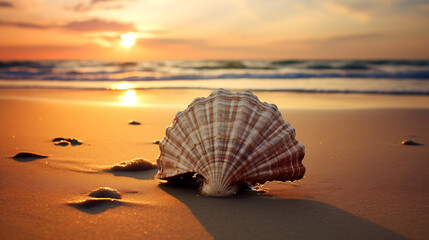 shell on the beach, generative Ai