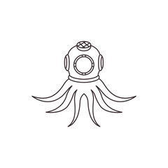 octopus flat mascot icon logo design vector