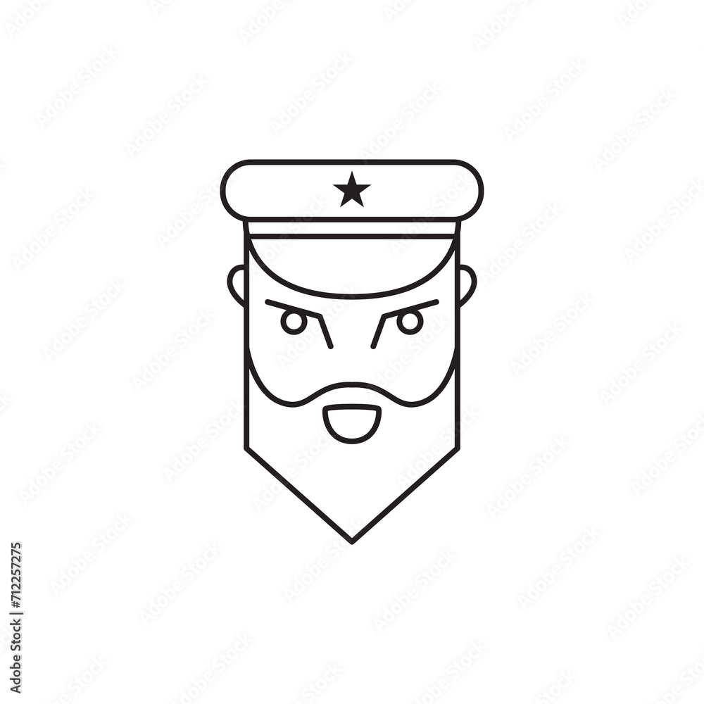 Wall mural bearded man flat mascot icon logo design vector