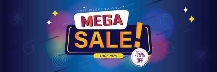 Sale banner template design . Super Sale, end of season special offer banner. vector illustration.
