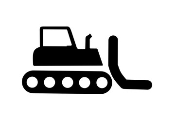bulldozer icon vector with flat design