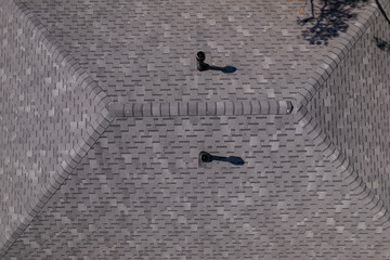 Shingles texture - close up view of asphalt roofing shingles