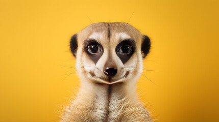 Cute meerkat portrait animal face, Ai generative Ai
