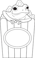 Frog Popcorn Animal Vector Graphic Art Illustration