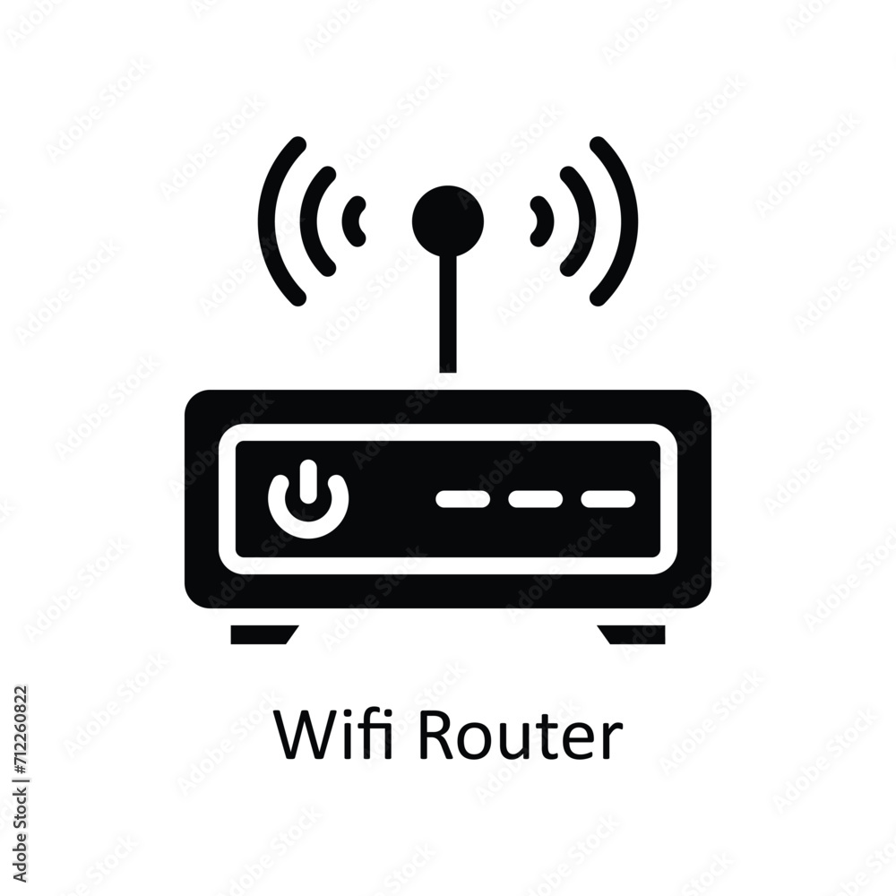 Poster wifi router vector solid icon style illustration. eps 10 file