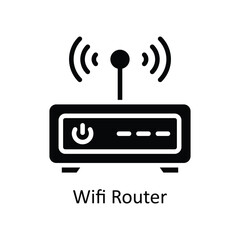 Wifi Router Vector  Solid icon Style illustration. EPS 10 File