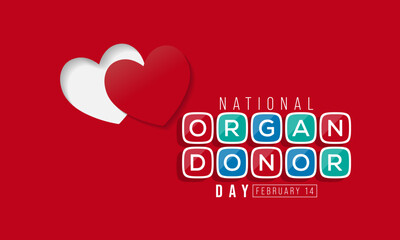 National Donor day is observed every year on February 14, dedicated to spreading awareness and education about organ, eye and tissue donation. Vector illustration