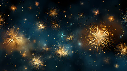 Naklejka premium Beautiful creative holiday background with fireworks and sparkles