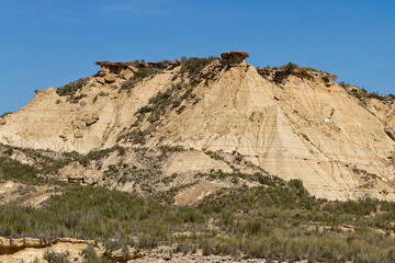 Fototapeta na wymiar Desert landscape of the Bardenas Reales in Spain
