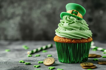Delicious cupcakes for St. Patrick's Day - obrazy, fototapety, plakaty