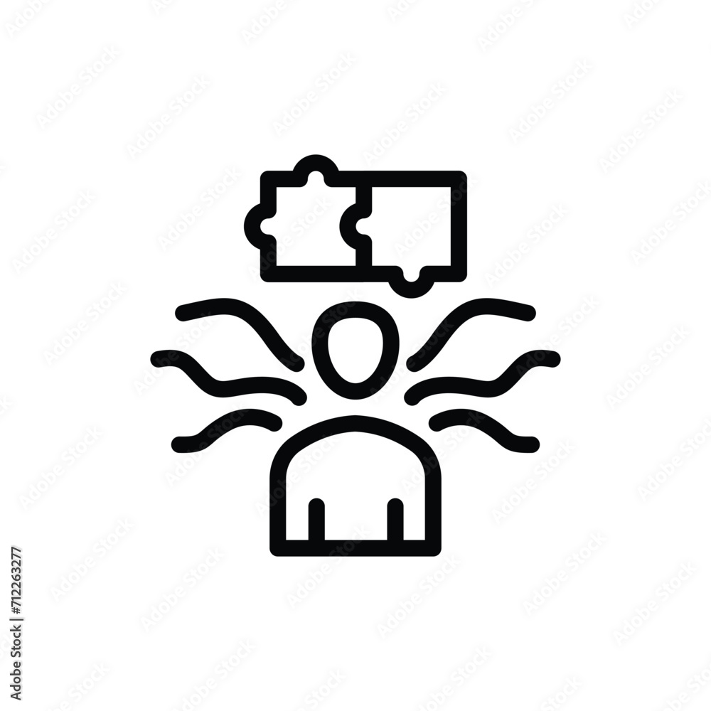 Poster dilemma icon design. confused by multiple choice, puzzle fragments. line icon style. simple editable