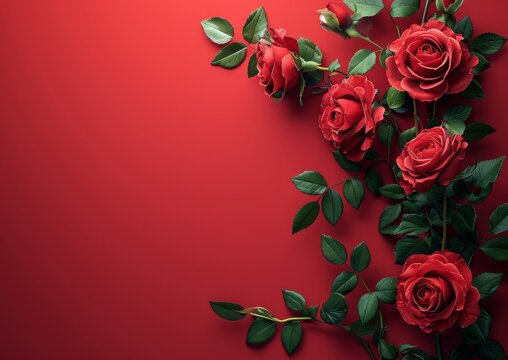 Valentine's Day Flowers Rose Roses Card 5x7  Background Wallpaper Image