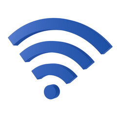 3d wifi signal icon wireless symbol connection. Web network connect logo sign. Isolated on white background. 3d rendering