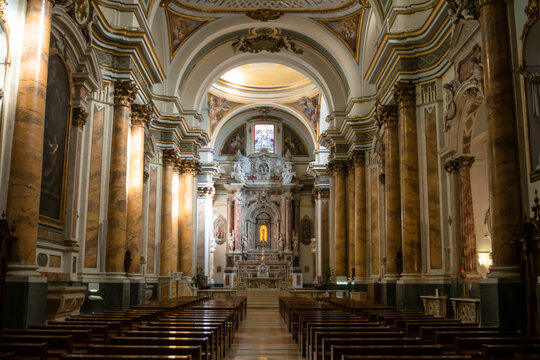 View of interior of an old cathedral