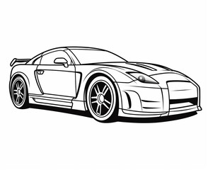 Naklejka premium Sport car coloring page for kids transportation coloring pages printables car
