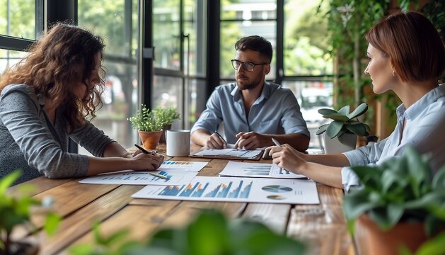 professional and modern financial consulting setting, portraying expert advisors assisting clients, emphasizing trust, and highlighting the importance of financial planning.