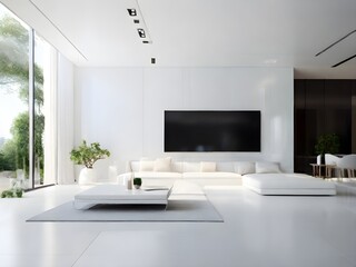 Fototapeta na wymiar Modern living room construct with latest technology