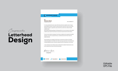 Modern blue letterhead template 