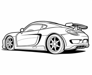 Fototapeta premium Sport car coloring page for kids transportation coloring pages printables car