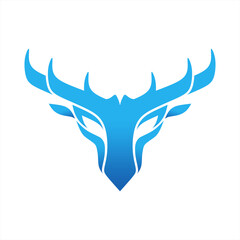 majestic blue deer head original logo vector © yura
