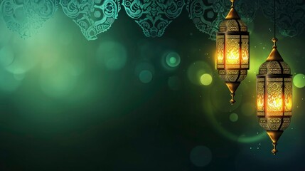 happy eid greetings islamic background islamic social media banner - obrazy, fototapety, plakaty