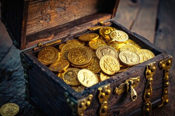 Contrast image of gold filled treasure chest