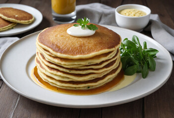 Crispy cornmeal pancakes on a dish