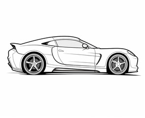 Fototapeta premium Sport car coloring page for kids transportation coloring pages printables car